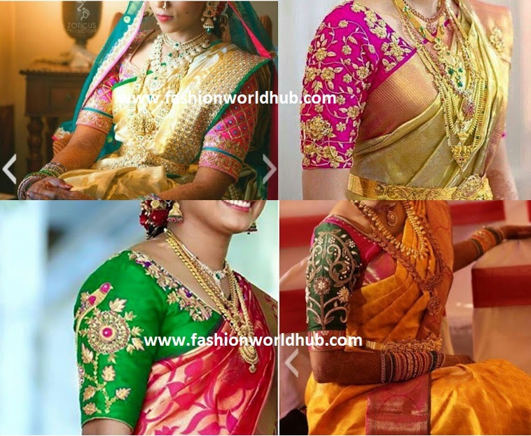 Elbow length Maggam work blouse designs and other blouses | Fashionworldhub