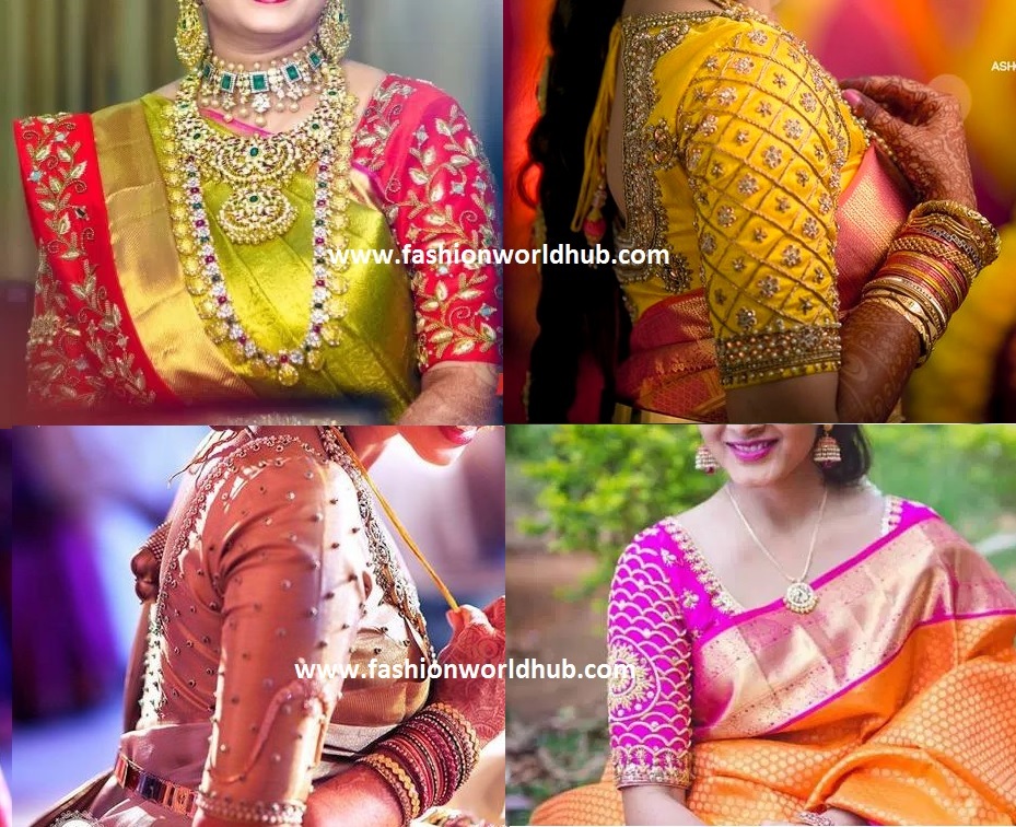 Elbow length Maggam work blouse designs and other blouses | Fashionworldhub