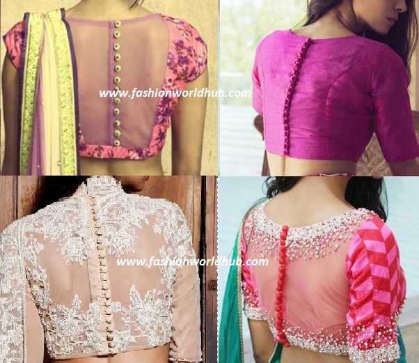 Back button blouse pattern designs ~ Fashionworldhub~ | Fashionworldhub