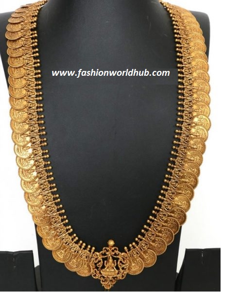 Lakshmi kasula haram with lakshmi pendant | Fashionworldhub