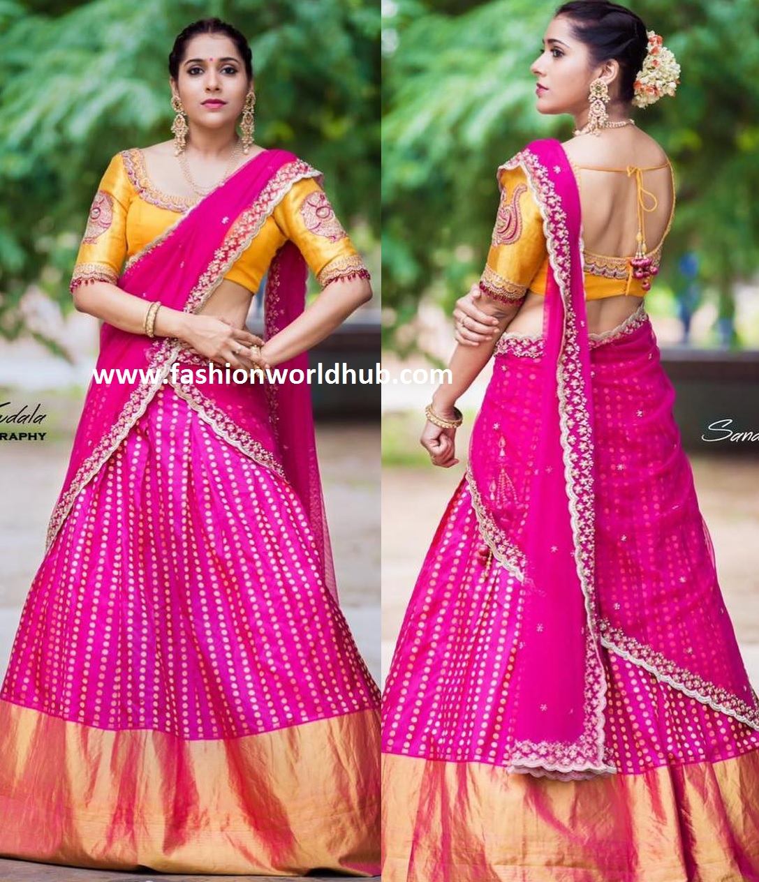 Rashmi Gautam in Pink Kanchi pattu Lehenga! | Fashionworldhub