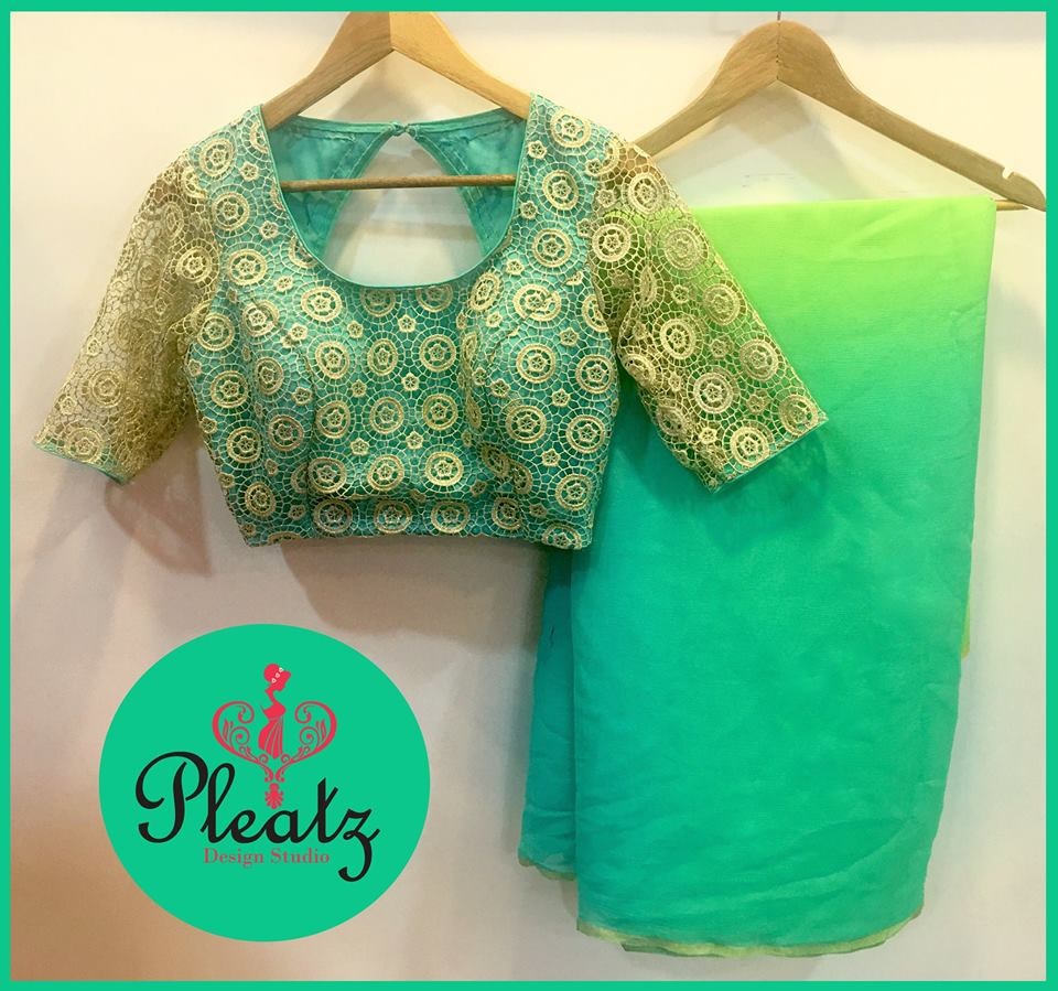plain saree with designer blouse | Fashionworldhub