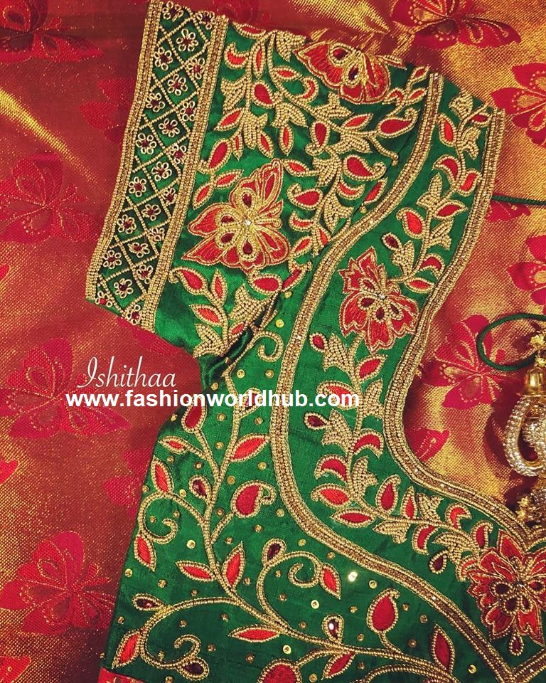 Awesome Aari embroidery work blouse designs by Ishithaa! | Fashionworldhub