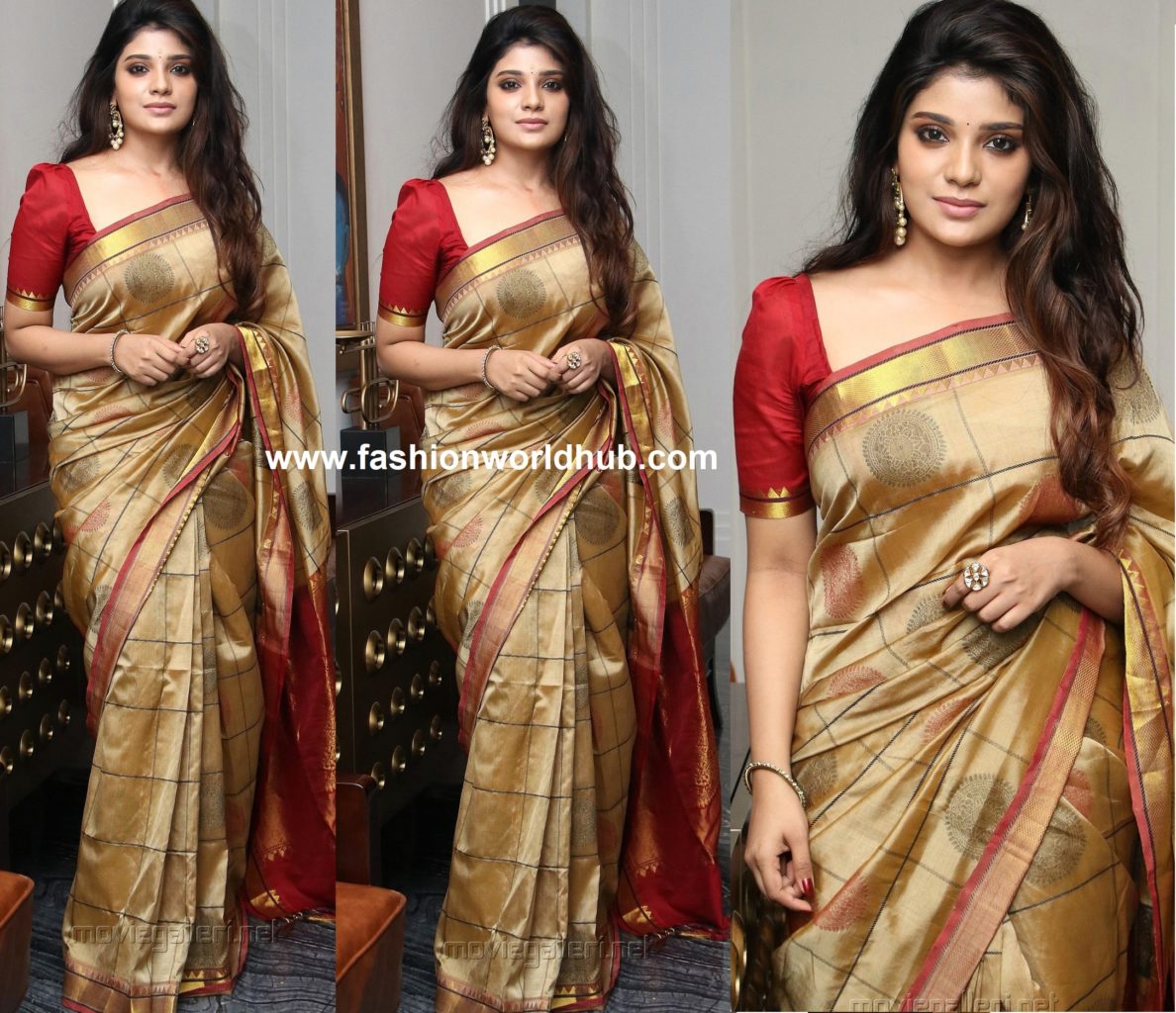 Aathmika in Gold silk saree by Tulsi Silks! | Fashionworldhub