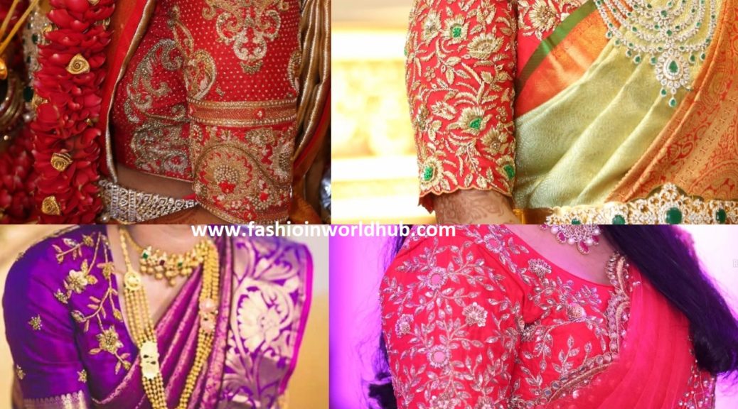 Zardozi work blouse designs for pattu sarees | Fashionworldhub