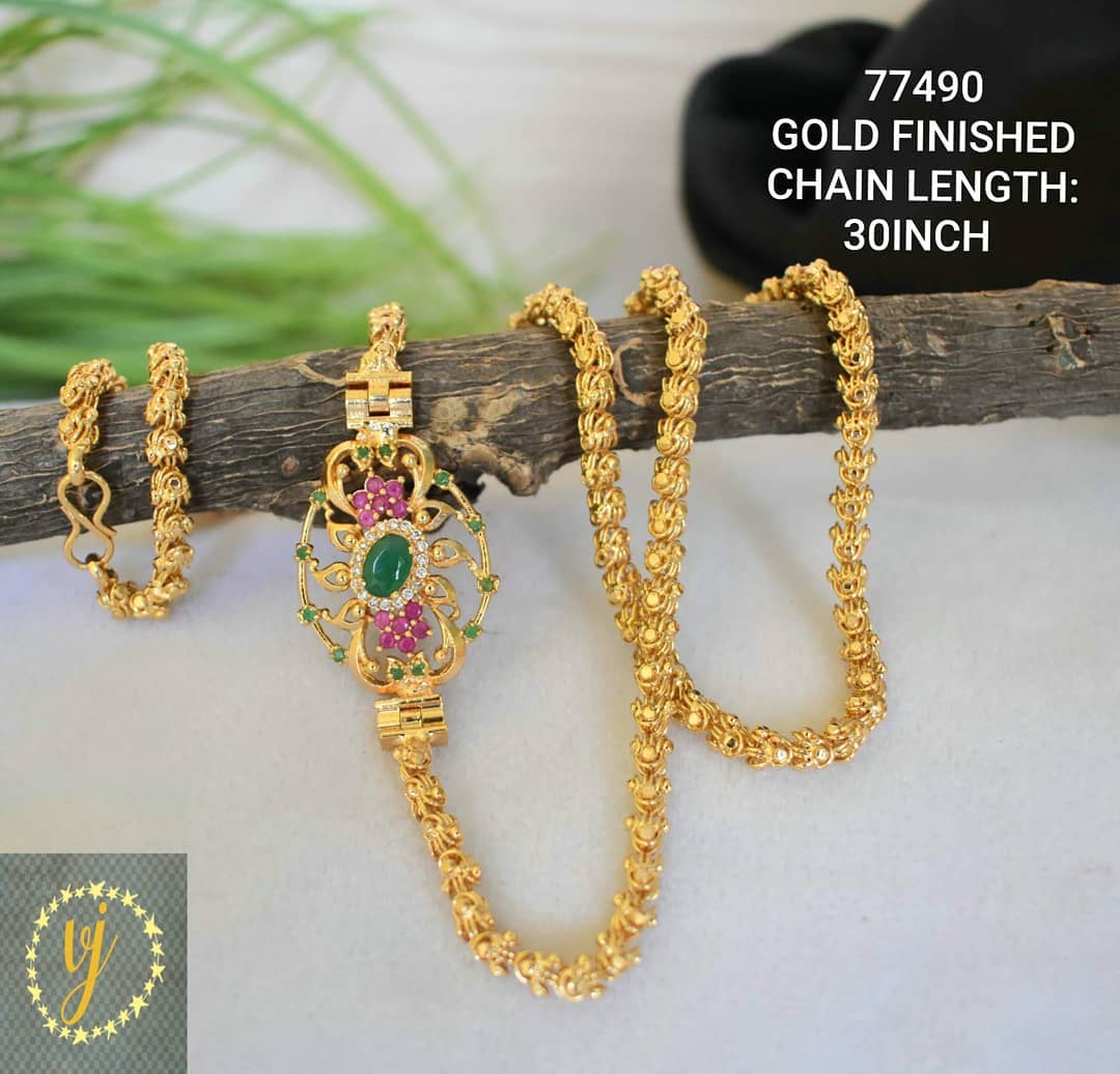 One gram gold Thali with side pendant 
