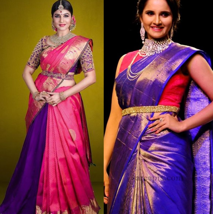 Top 50 latest belted blouse design 😍, silk saree belt blouse collection