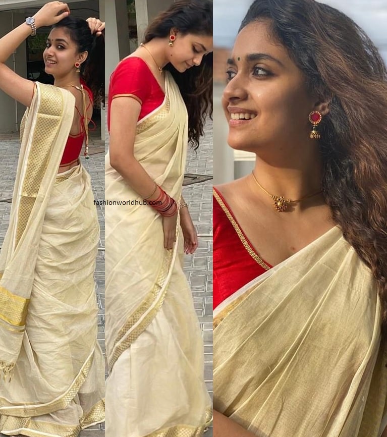 Keerthy Suresh mesmerizes in blood red and uncut diamonds  Latest viral  pics  Tamil News  IndiaGlitzcom