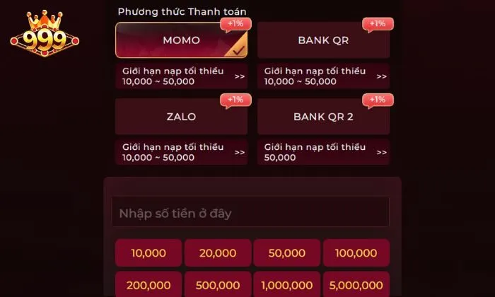 Master Tiger 999bet Nạp tiền vào tài khoản để tiến hành chơi game
